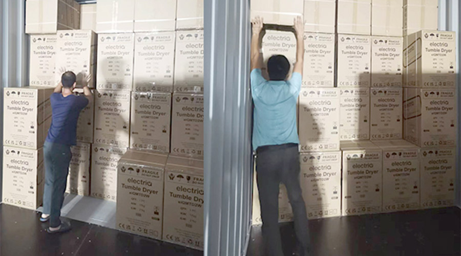 講效率！快速完成英國(guó)客戶(hù)Electriq衣物烘干機(jī)裝柜出貨任務(wù)