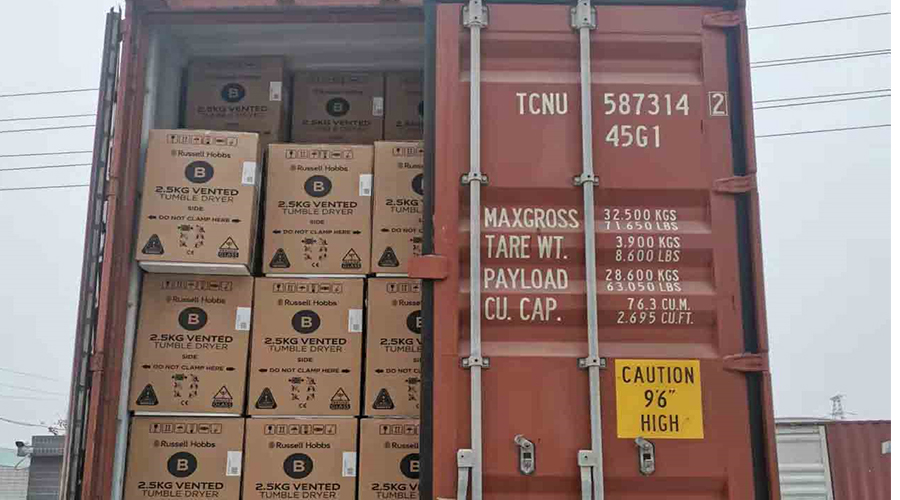 年底沖刺！順利完成英國(guó)Russell hobbs客戶(hù)的滾筒干衣機(jī)出貨